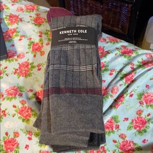 Kenneth Cole Dress Socks 6 Pack Gray Striped